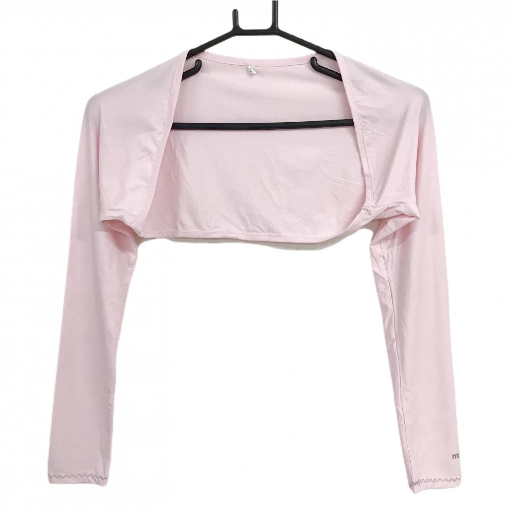 【新品】メガゴルフ アームカバー ピンク ボレロ ロゴプリント レディース L ゴルフウェア MEGA Golf