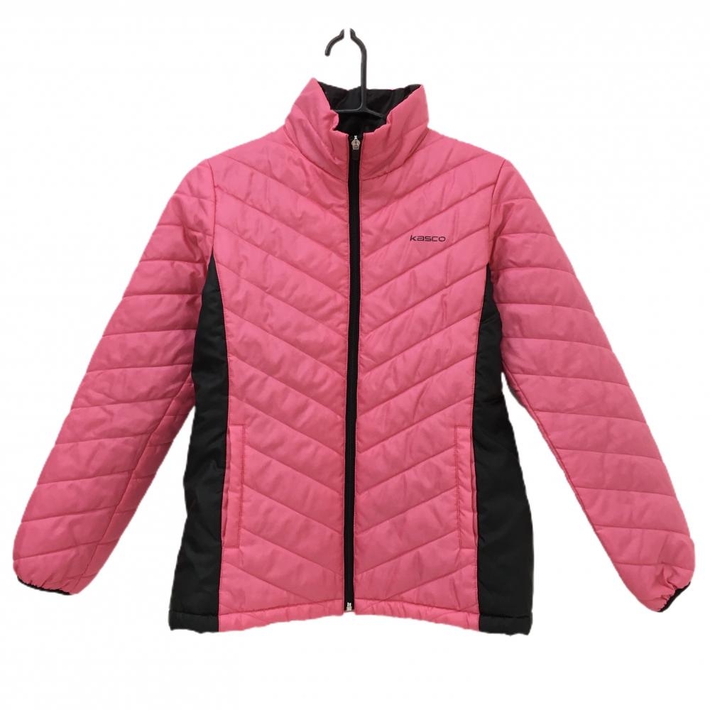 【美品】キャスコ 中綿ジャケット ピンク ロゴプリント  レディース M ゴルフウェア KASCO