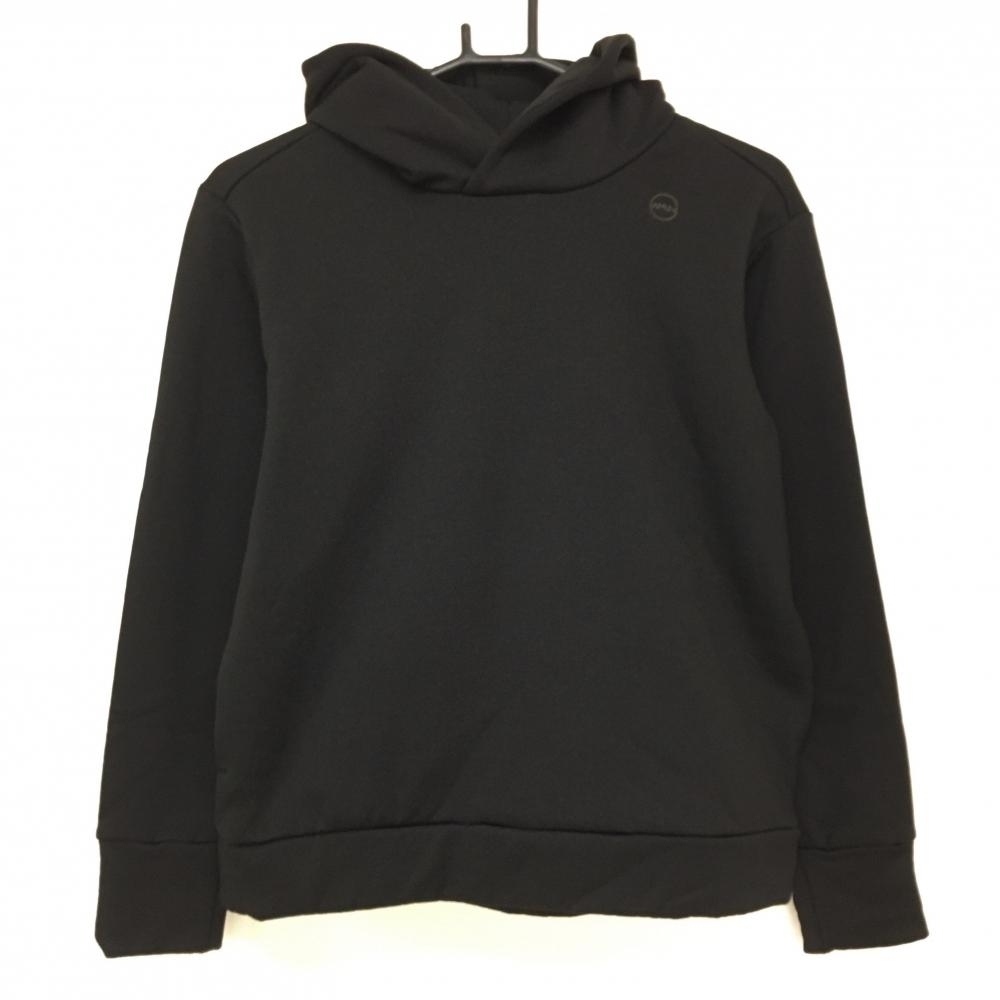 【超美品】アンサネス パーカー 黒 裏起毛 ロゴ刺しゅう レディース S ゴルフウェア ANSUNESS