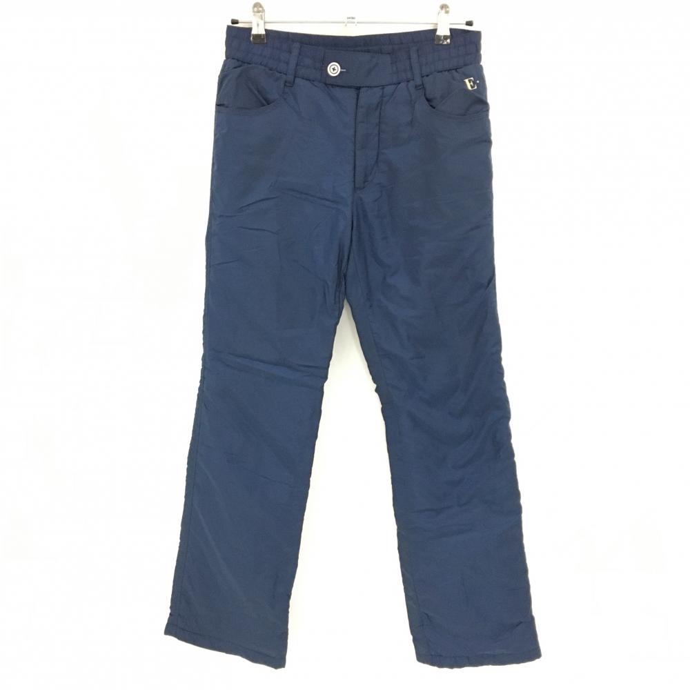 【超美品】エピキュールゴルフ 中綿パンツ ネイビー 格子柄地模様 起毛裏地 レディース Ｌ ゴルフウェア EPICURE GOLF