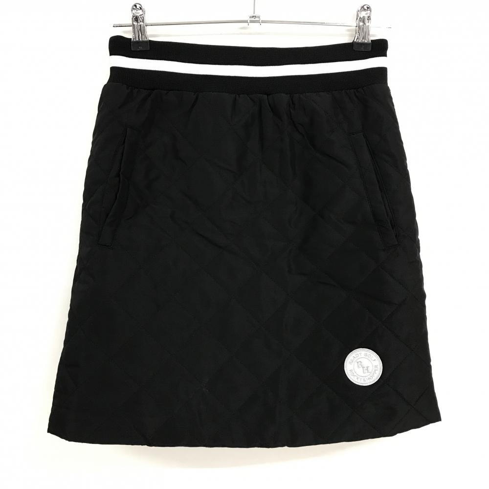 【超美品】ロッキー＆ホッパー 中綿スカート 黒 キルティング ウエストゴム レディース M ゴルフウェア ROCKY＆HOPPER