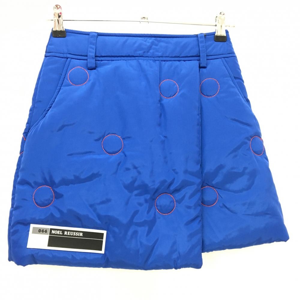 【新品】ノエルレウシール 中綿スカート ブルー×レッド キルティング レディース 0 ゴルフウェア NOEL REUSSIR