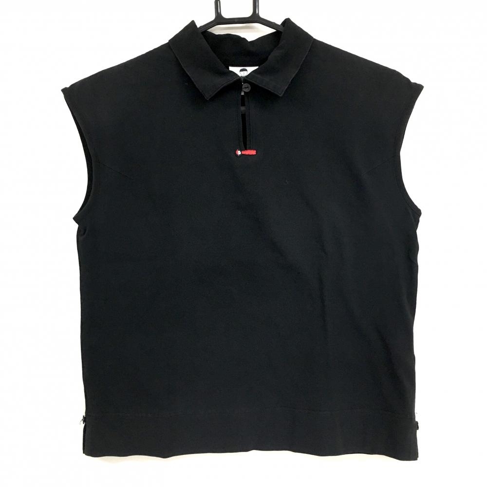 ピッコーネローマ ノースリーブシャツ 黒 スキッパー  レディース 40(L) ゴルフウェア PICONE