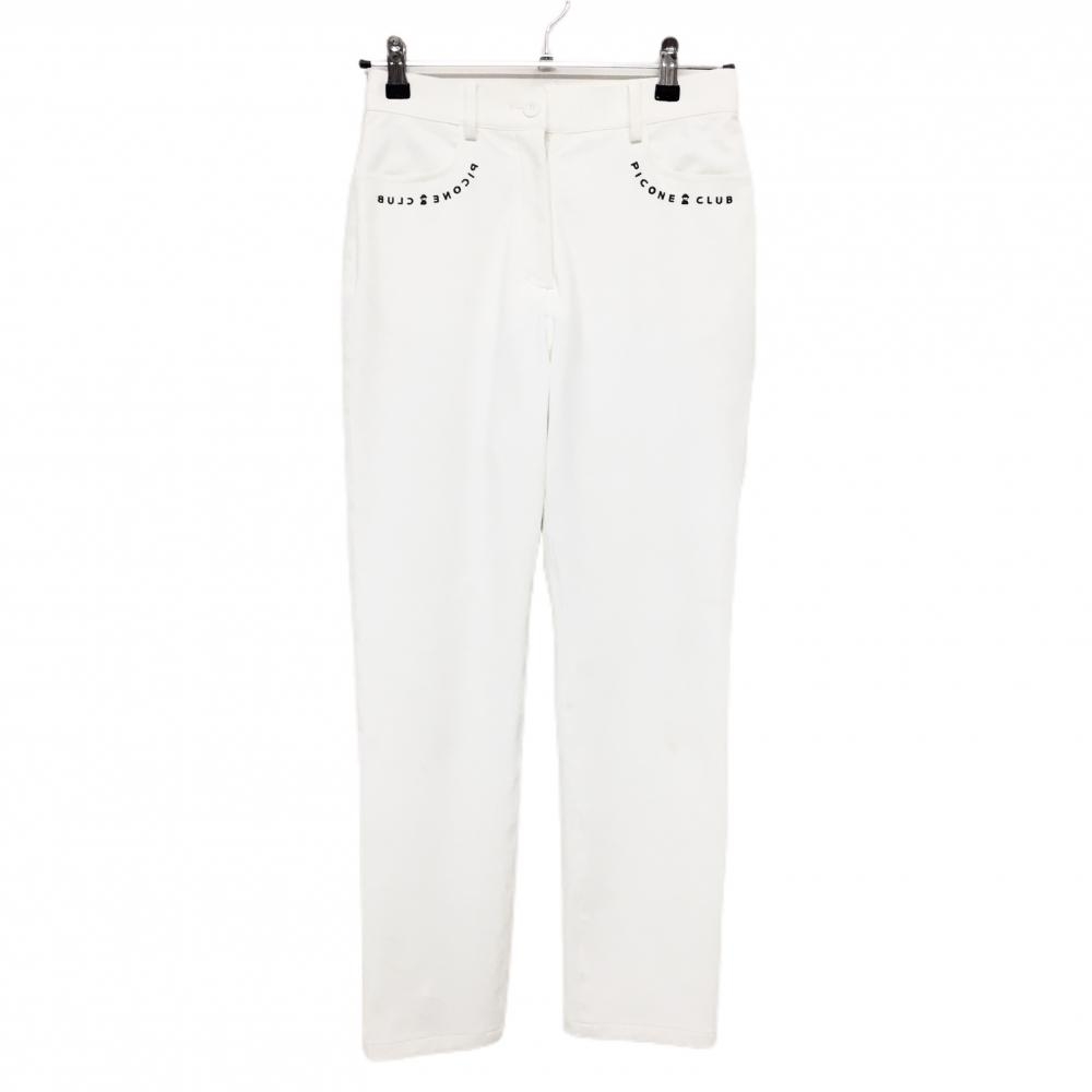 ピッコーネ パンツ 白 ポケット口ロゴ刺しゅう ストレッチ レディース 36(S) ゴルフウェア PICONE