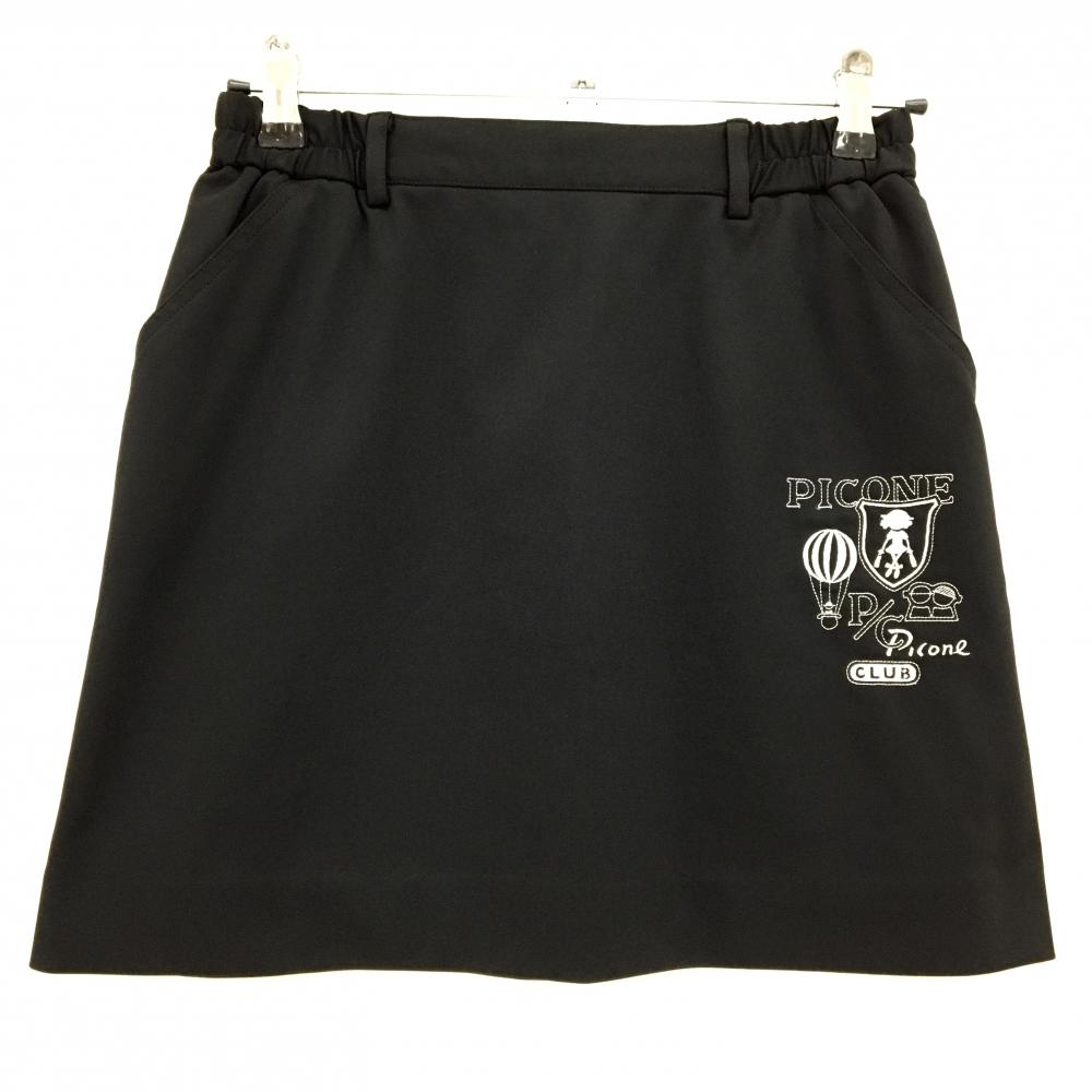 【超美品】ピッコーネクラブ ストレッチスカート 黒 ウエストサイドゴム レディース 38(M) ゴルフウェア PICONE