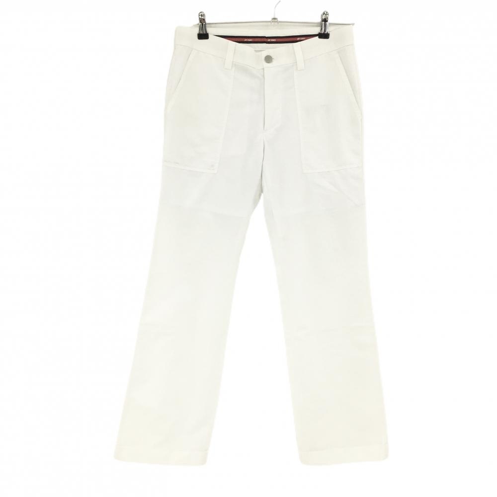 ヨネックス パンツ 白 格子織生地 バックロゴ ポケット口薄汚れ・一部縫製解け 後ろポケット跡あり メンズ  ゴルフウェア YONEX