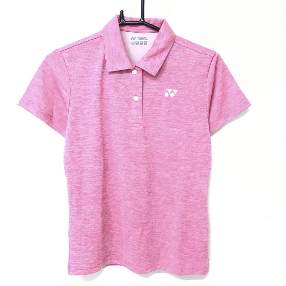 【新品】ヨネックス 切替半袖ポロシャツ ピンク 高通気性 静電気ガード レディース L ゴルフウェア YONEX