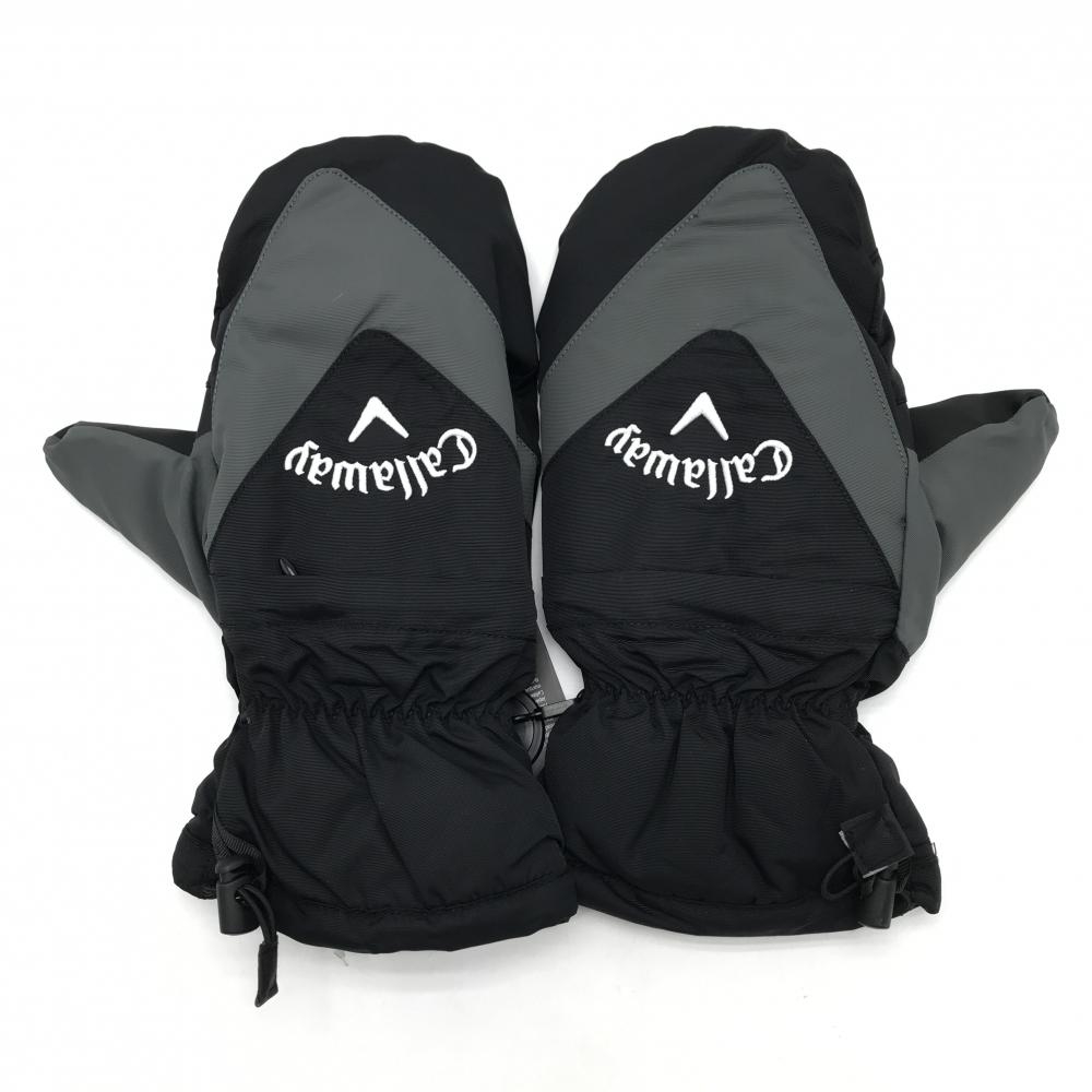 【新品】キャロウェイ 中綿ミトングローブ 黒×グレー 手袋 海外モデル  メンズ  ゴルフウェア Callaway