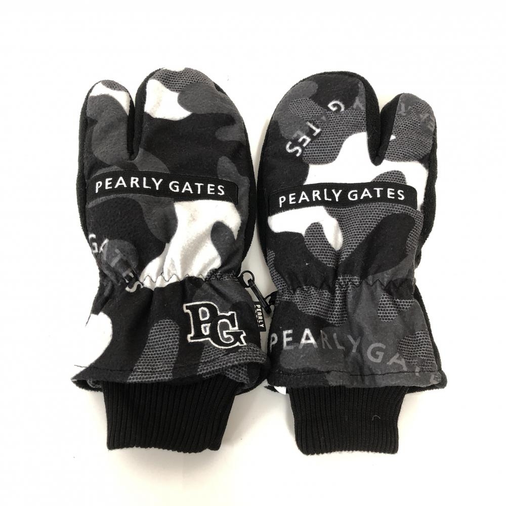 Pearly Gates パーリーゲイツ ミトングローブ 手袋 黒 フリース カモフラ 迷彩 ロゴ メンズ ゴルフウェア 中古ゴルフウェア通販サイトreonard レオナード