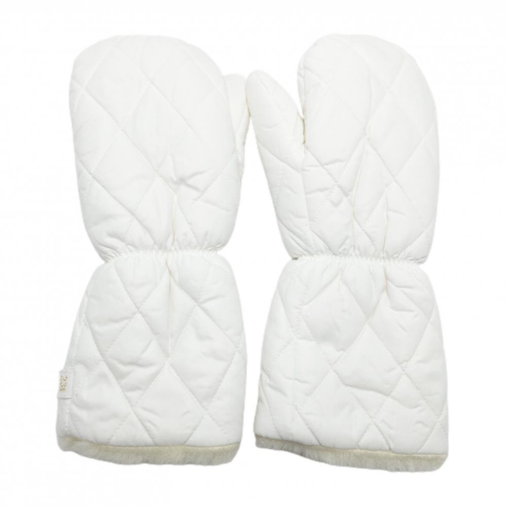 23区 手袋 白 内側ファー キルティング レディース  ゴルフウェア 23区