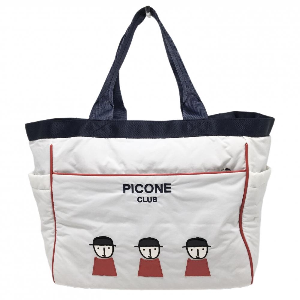 ピッコーネ ロッカーバッグ 白×ネイビー 複数ポケット ボストンバッグ ゴルフ PICONE