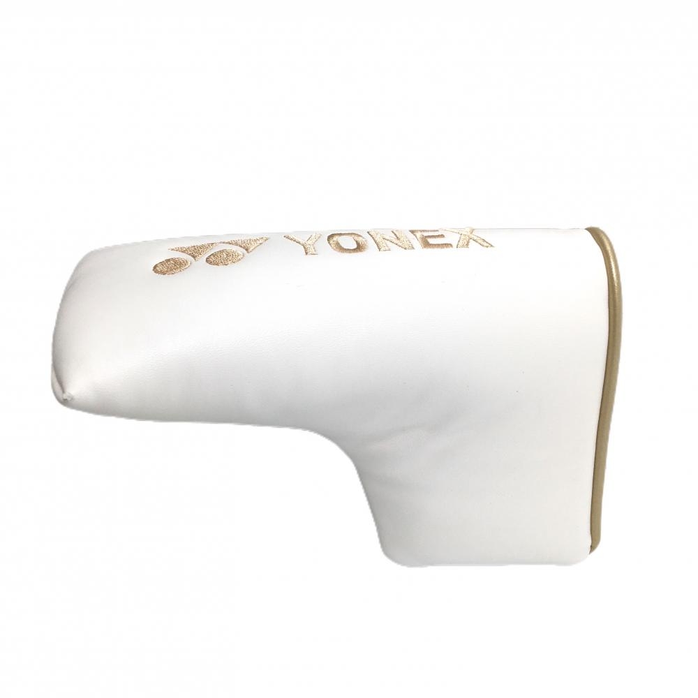 【超美品】ヨネックス パターカバー 白×ゴールド ピン型 ロゴ刺しゅう ヘッドカバー ゴルフ YONEX