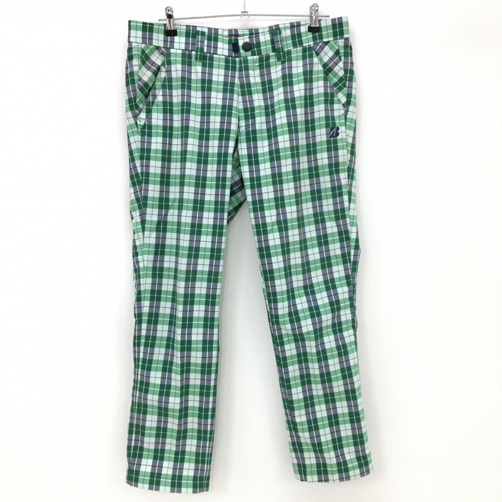 ブリヂストンゴルフ パンツ グリーン×黒 チェック ストレッチ  メンズ 88 ゴルフウェア Bridgestone