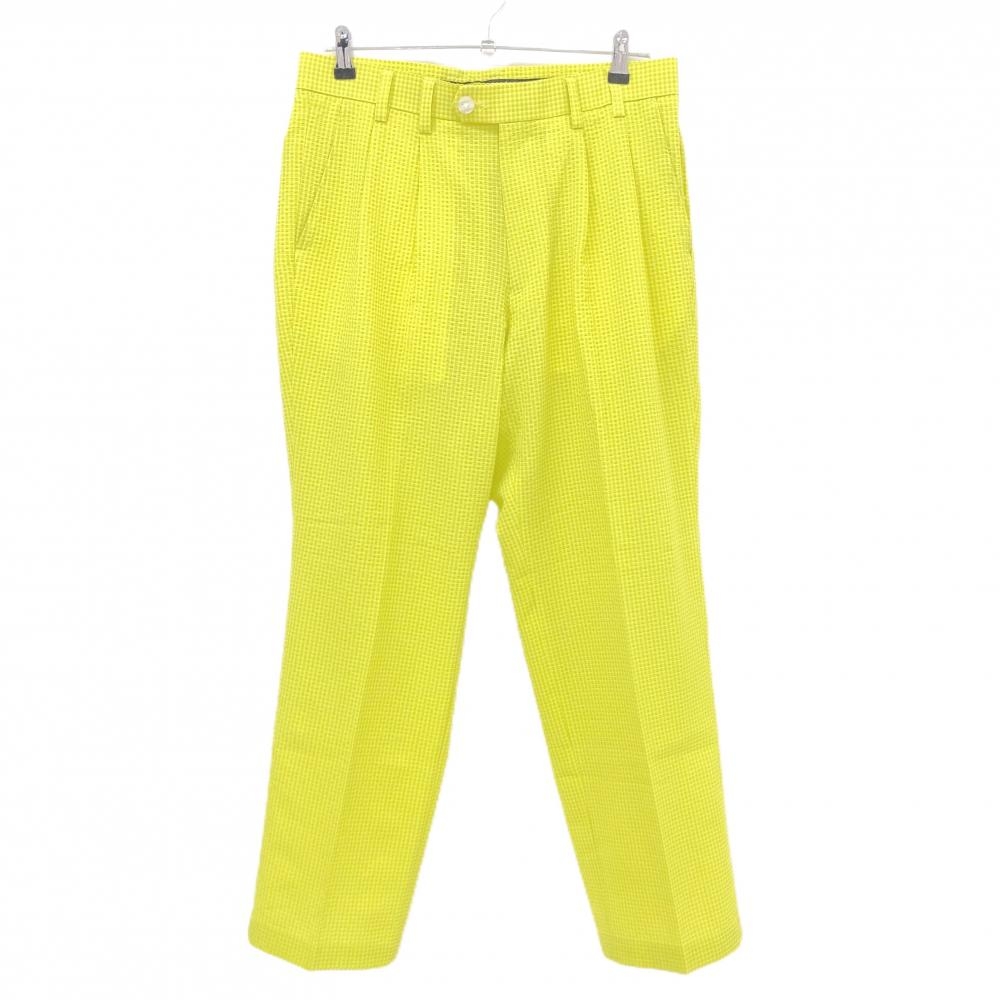 ブリヂストン パンツ イエロー 格子柄地模様 サッカー生地  メンズ 85 ゴルフウェア Bridgestone