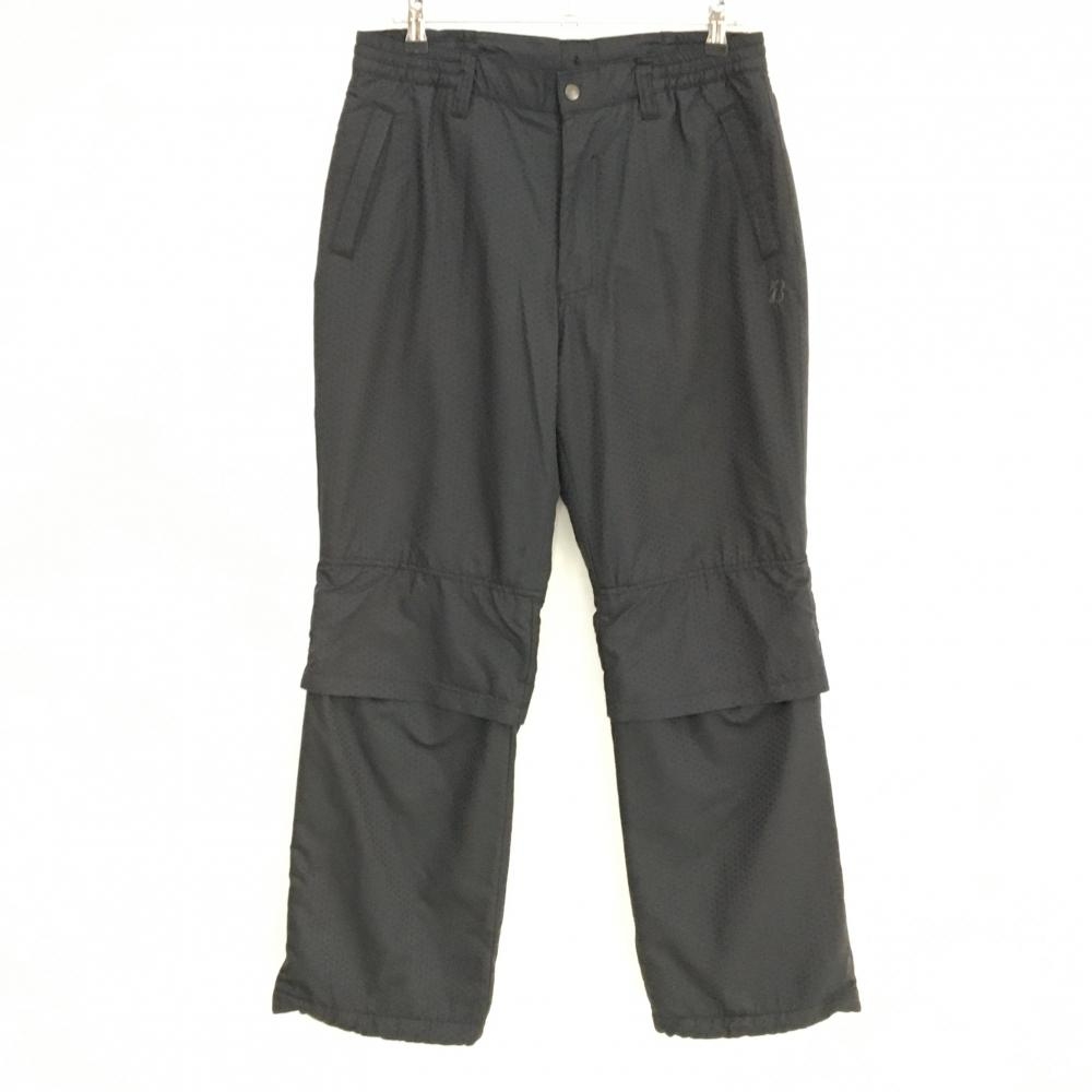 【美品】ブリヂストンゴルフ パンツ 黒 総柄 蓄熱裏地 裏微起毛  メンズ L ゴルフウェア Bridgestone