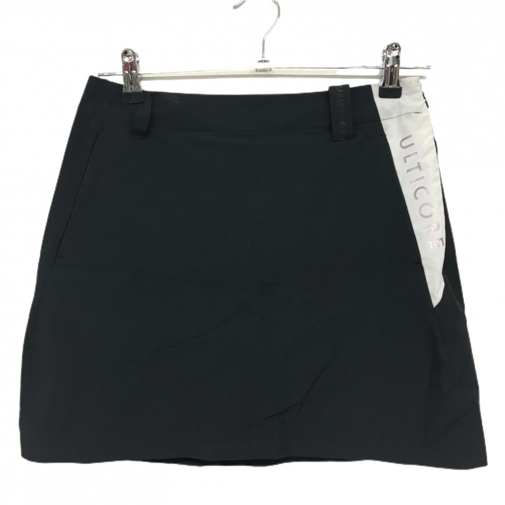 ブリヂストン スカート 黒×白 ULTICORE サイドプリント 内側インナーパンツ レディース S ゴルフウェア Bridgestone