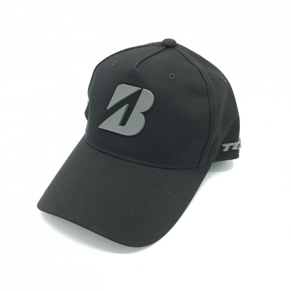 【新品】Bridgestone ブリヂストン キャップ 黒×グレー 立体ロゴ  ゴルフウェア