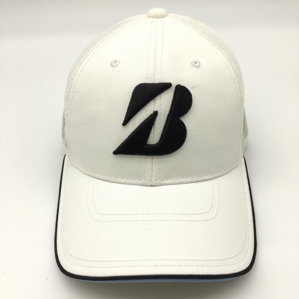 Bridgestone ブリヂストン TOURB メッシュキャップ 白×黒 ビッグロゴ  フリーサイズ(56-59cm) ゴルフウェア