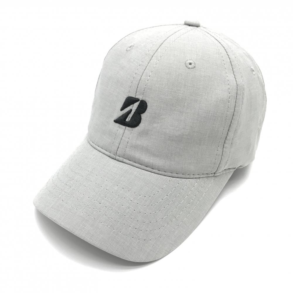 【超美品】ブリヂストンゴルフ キャップ グレー×黒 ロゴ刺しゅう  ゴルフウェア Bridgestone