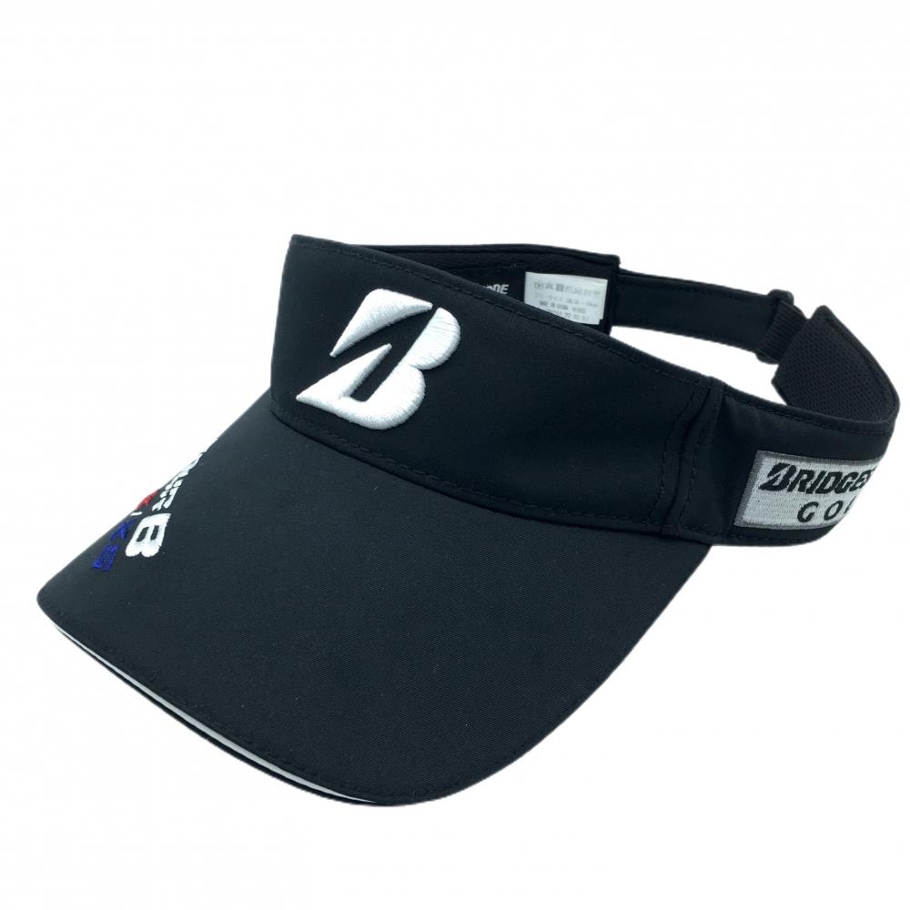 ブリヂストンゴルフ サンバイザー 黒×白 TOURB 立体ロゴ フリーサイズ(約56-59㎝)   ゴルフウェア Bridgestone