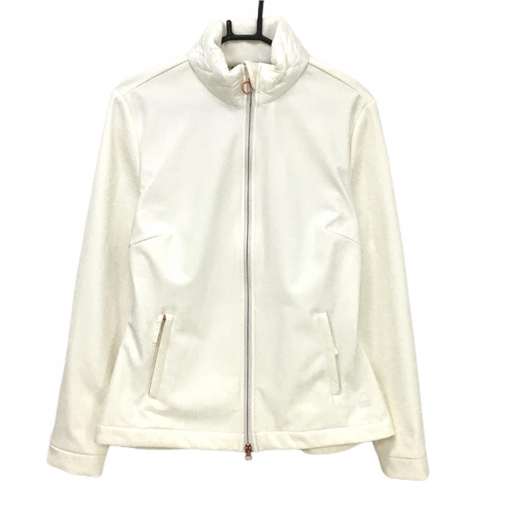 【美品】シェルボ ジャケット 白 ネック中綿 裏起毛 レディース USA-M/8 ゴルフウェア CHERVO