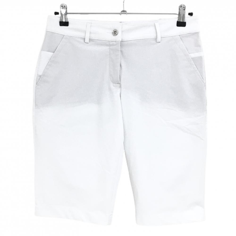 【美品】シェルボ ハーフパンツ 白 ストレッチ 無地 レディース USA-S/6 ゴルフウェア CHERVO