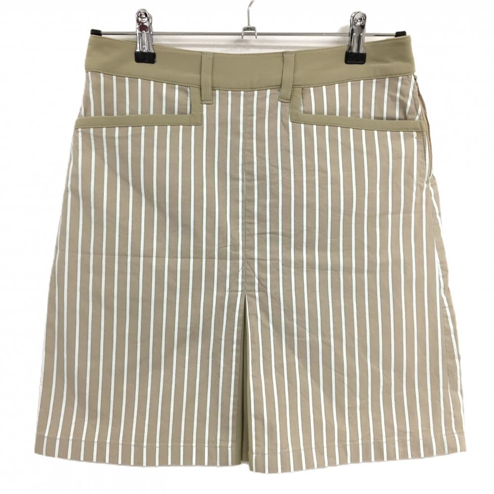 【超美品】シェルボ スカート ベージュ×グリーン ストライプ 内側インナーパンツ　 レディース USA-XS ゴルフウェア CHERVO