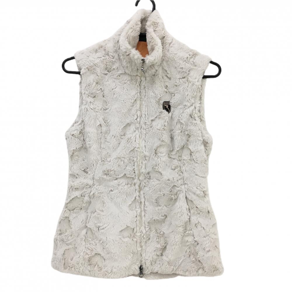 シェルボ ファーベスト ライトベージュ ロゴワッペン レディース XS ゴルフウェア CHERVO