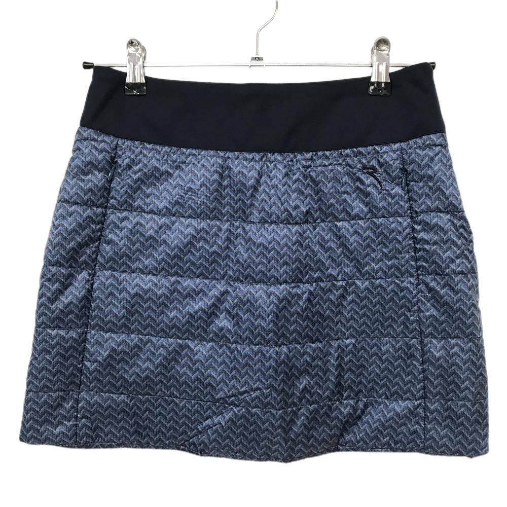 【美品】シェルボ 中綿スカート ネイビー×ダークネイビー ギザギザ柄 レディース XS ゴルフウェア CHERVO