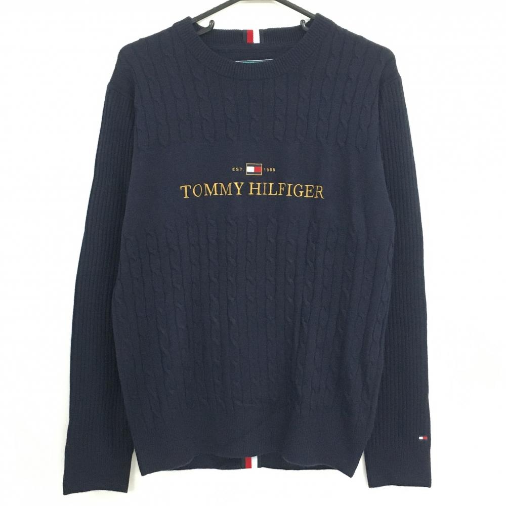 超美品】トミーヒルフィガーゴルフ セーター ネイビー ニット ケーブル編み ウール混 メンズ LL ゴルフウェア Tommy Hilfiger  Golf - 中古ゴルフウェア通販サイトReonard(レオナード)