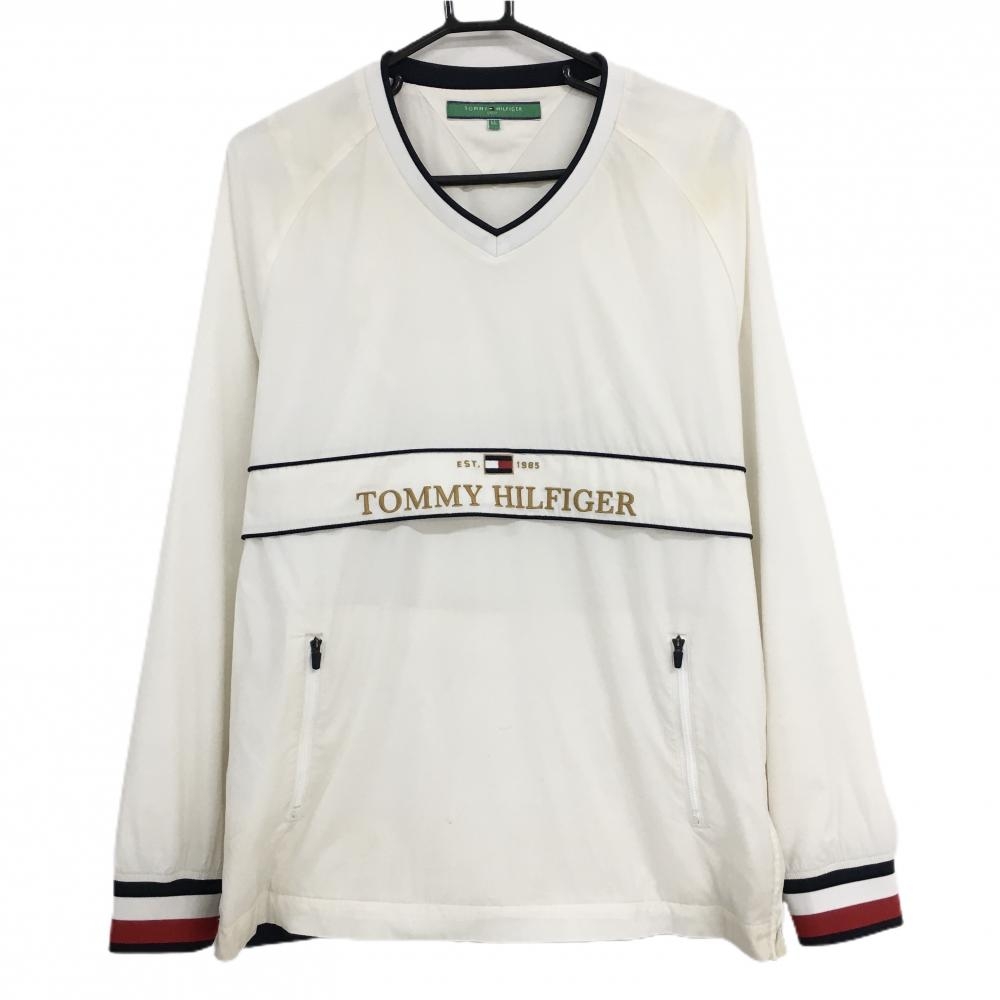 トミーヒルフィガーゴルフ スニード アイボリー 裏メッシュ ブルゾン Vネック メンズ LL ゴルフウェア Tommy Hilfiger Golf