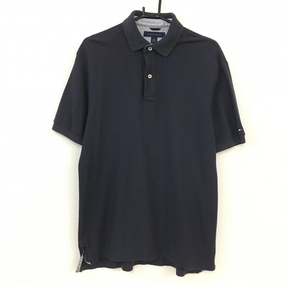 Tommy Hilfiger Golf トミーヒルフィガー 半袖ポロシャツ  ネイビー シンプル コットン100％ メンズ M ゴルフウェア
