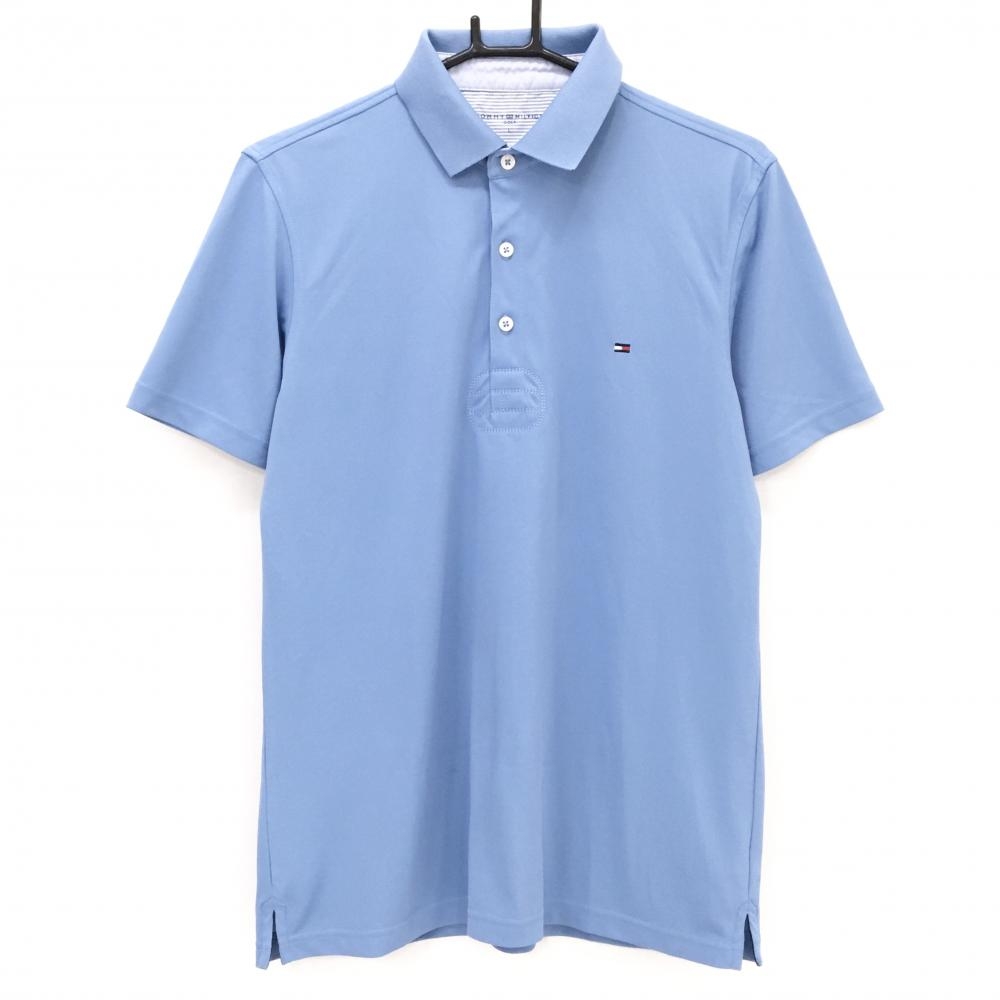トミーヒルフィガーゴルフ 半袖ポロシャツ ライトブルー 襟裏ロゴ メンズ L ゴルフウェア Tommy Hilfiger Golf