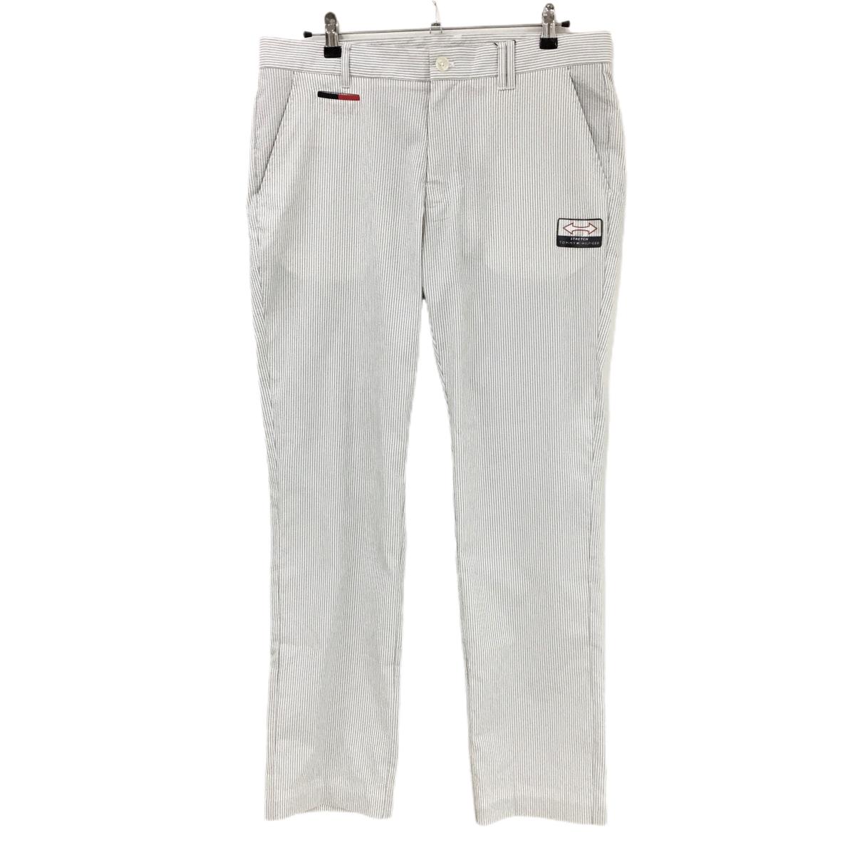 【新品】トミーヒルフィガー パンツ グレー×白 サッカー生地 ストライプ ストレッチ メンズ XL ゴルフウェア Tommy Hilfiger Golf