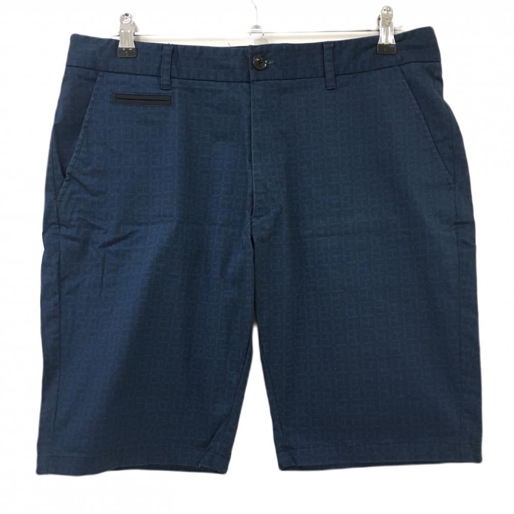【美品】トミーヒルフィガー ハーフパンツ ネイビー 総柄 メンズ XL ゴルフウェア Tommy Hilfiger Golf