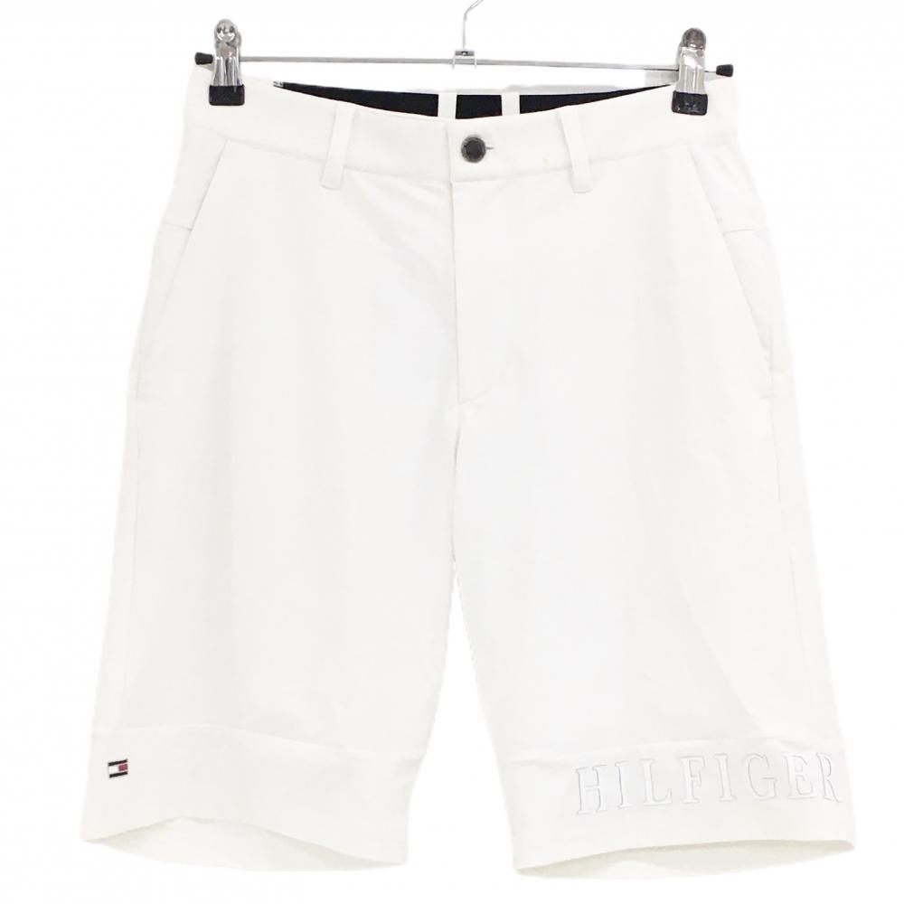 トミーヒルフィガー ハーフパンツ 白 裏地付 裾ロゴ メンズ M ゴルフウェア Tommy Hilfiger Golf
