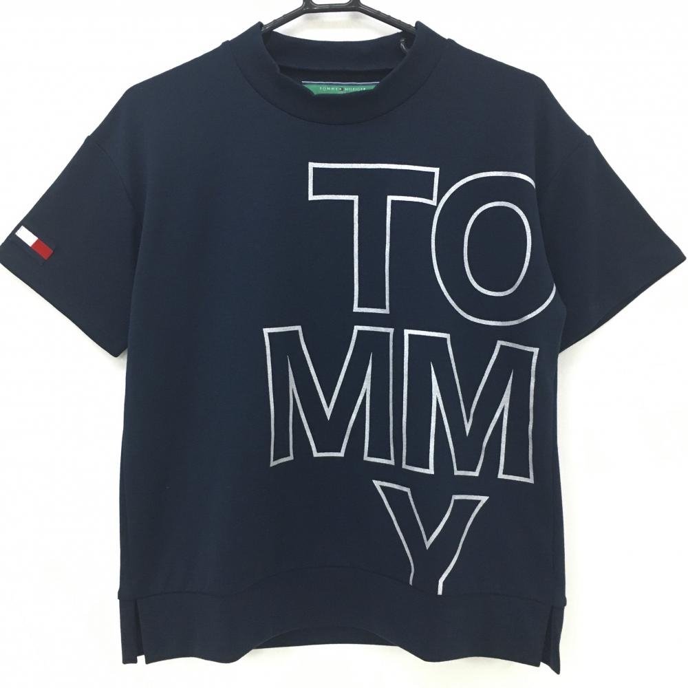【超美品】トミーヒルフィガーゴルフ 半袖ハイネックシャツ ネイビー レディース M ゴルフウェア 2023年モデル Tommy Hilfiger Golf