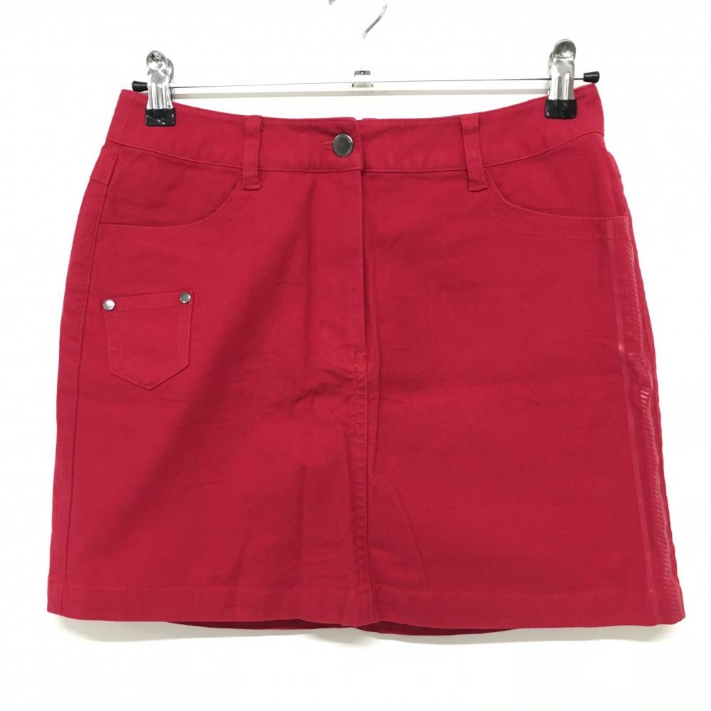 【美品】トミーヒルフィガー スカート ピンクレッド サイドロゴプリント ストレッチ レディース M ゴルフウェア Tommy Hilfiger Golf