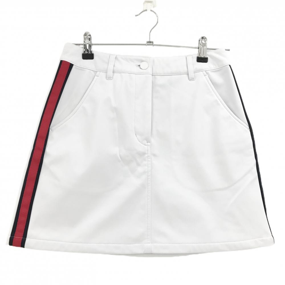 トミーヒルフィガー スカート 白×ネイビー サイドライン ベルト部一部ゴムロゴ 裏起毛  レディース M ゴルフウェア Tommy Hilfiger Golf