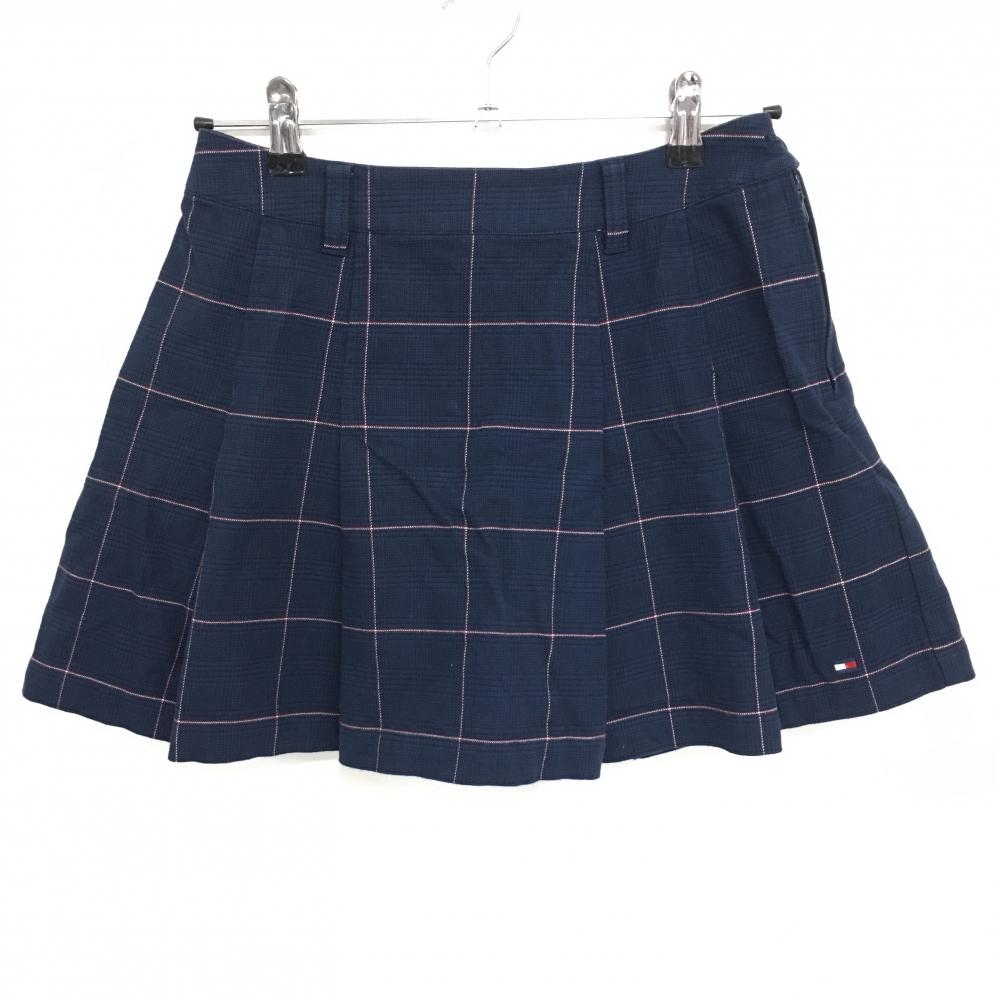 【美品】トミーヒルフィガーゴルフ プリーツスカート ネイビー×黒×レッド  レディース S ゴルフウェア Tommy Hilfiger Golf