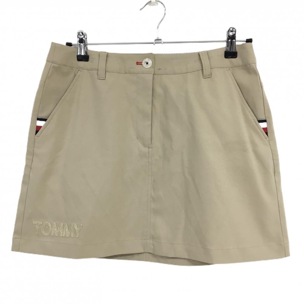トミーヒルフィガーゴルフ スカート ベージュ 一部トリコロール レディース L ゴルフウェア Tommy Hilfiger Golf