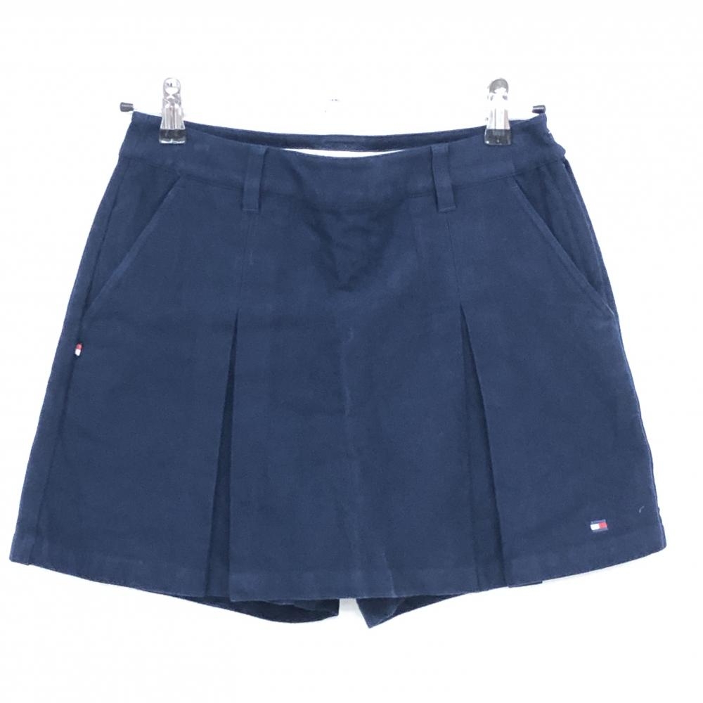 トミーヒルフィガー キュロットスカート ネイビー 裾ロゴ刺しゅう 表微起毛 ストレッチ レディース M ゴルフウェア Tommy Hilfiger Golf