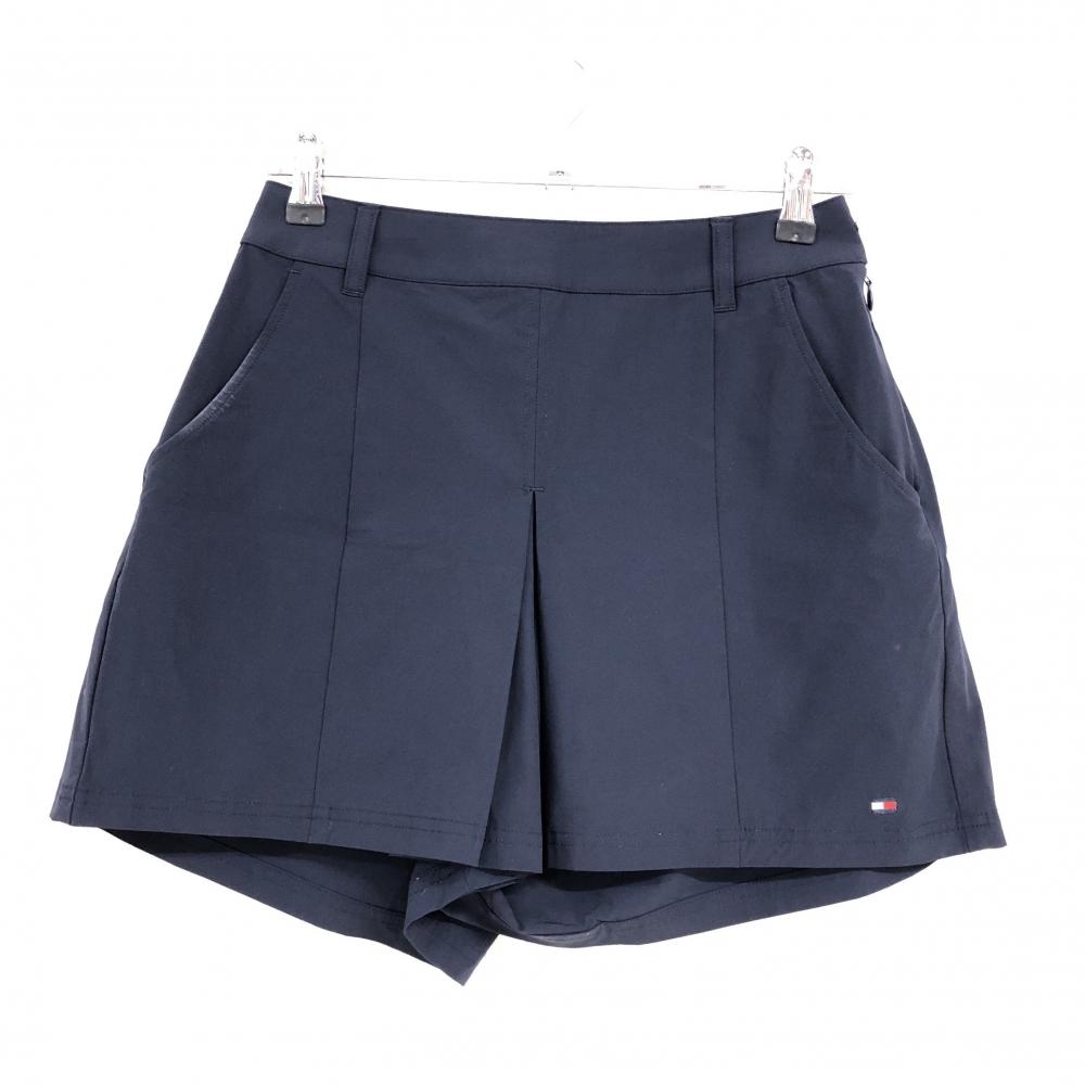 【美品】トミーヒルフィガー キュロットスカート ネイビー ウエスト後ゴム ロゴ刺しゅう レディース M ゴルフウェア Tommy Hilfiger Golf