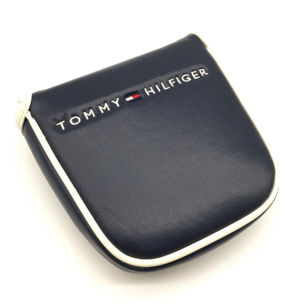 【美品】Tommy Hilfiger Golf トミーヒルフィガー パターカバー ネイビー×白 マレット型 ゴルフ