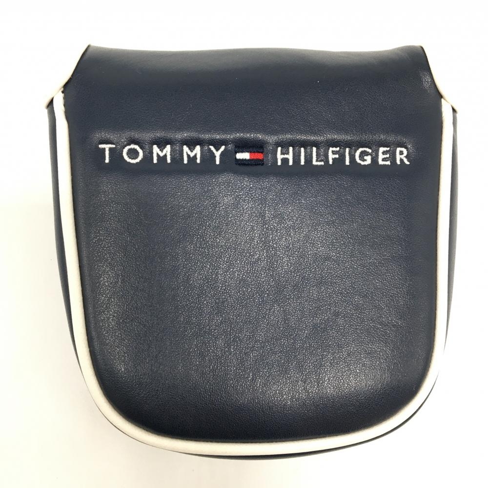 【超美品】トミーヒルフィガー パターカバー ネイビー×白 マレット型 ロゴ刺しゅう ヘッドカバー ゴルフ Tommy Hilfiger Golf