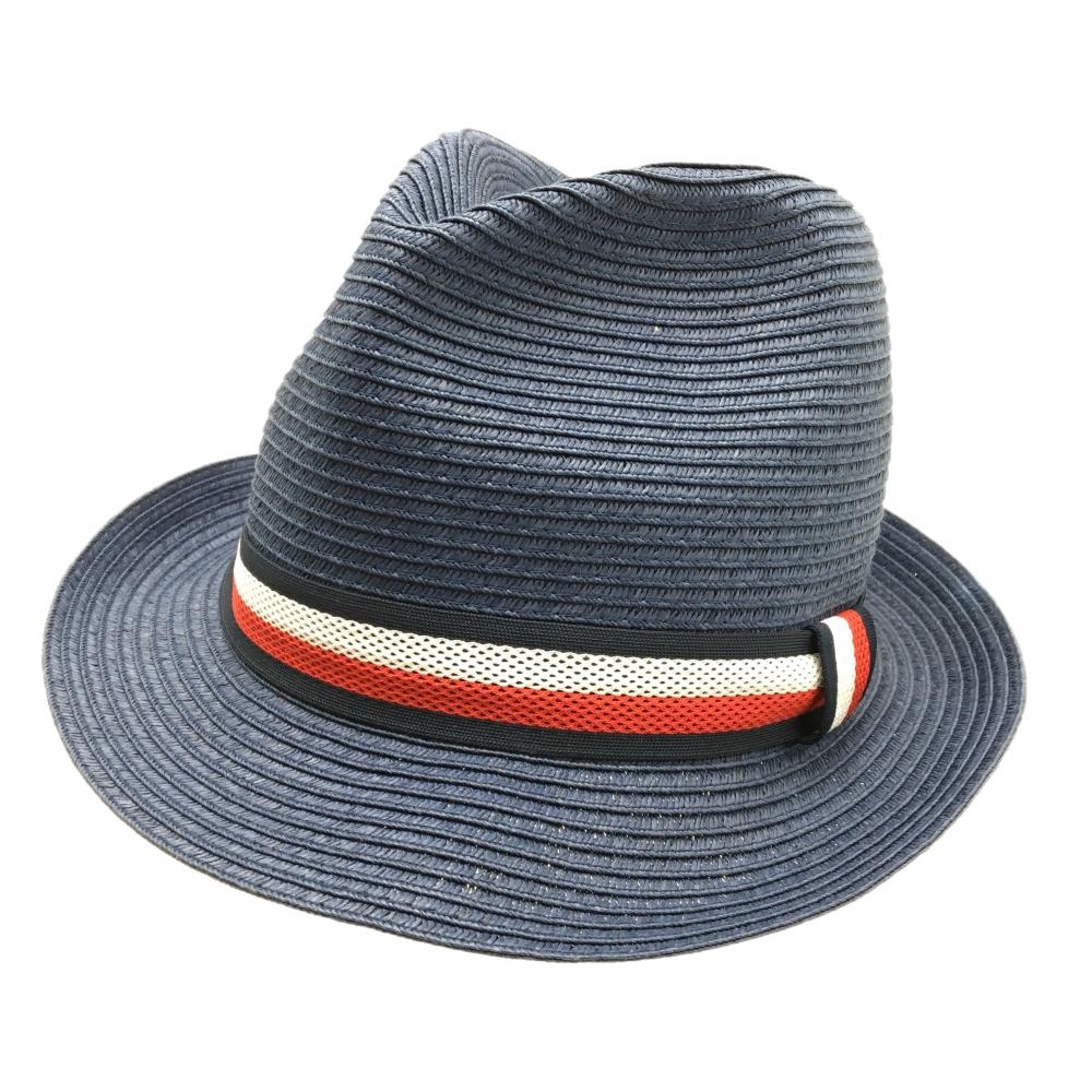 【超美品】トミーヒルフィガー 中折れハット ネイビー×レッド トリコロール 58cmフリー  ゴルフウェア Tommy Hilfiger Golf