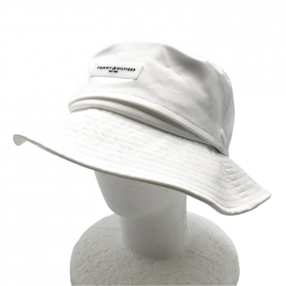 【美品】トミーヒルフィガー 2WAYハット 白 クラウントップ着脱可 フロントロゴ フリー   ゴルフウェア 2025年モデル Tommy Hilfiger Golf