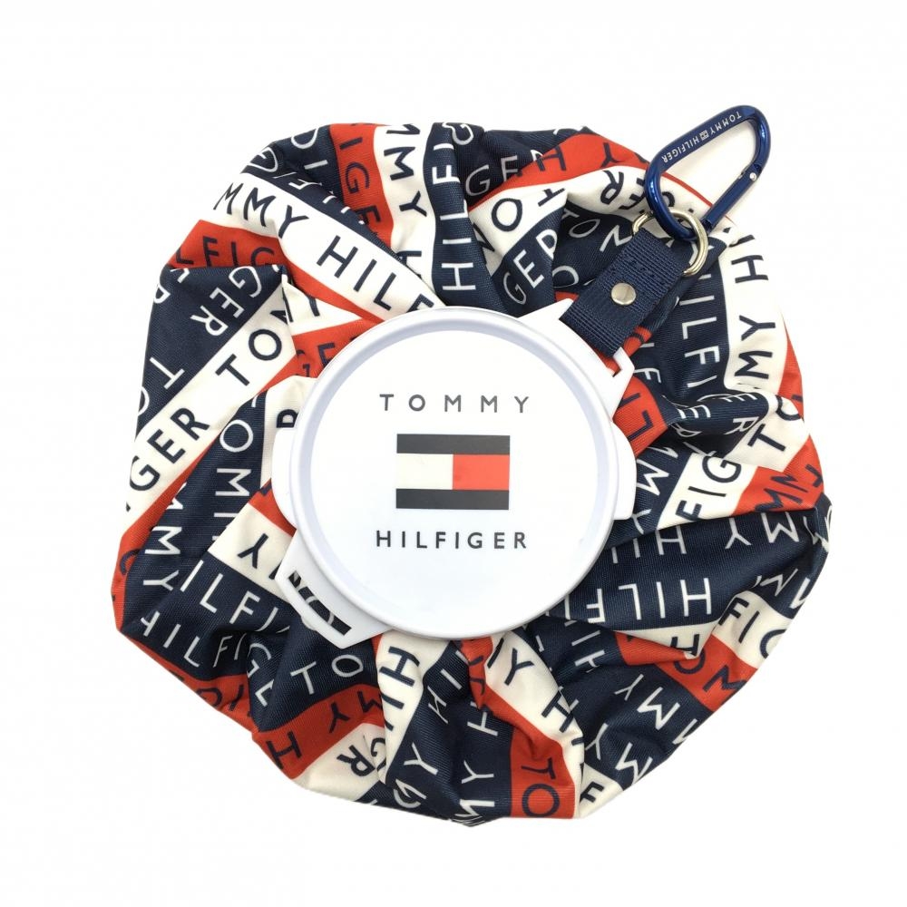【新品】トミーヒルフィガーゴルフ 氷嚢 ネイビー×レッド ロゴ総柄 アイスバッグゴルフ Tommy Hilfiger Golf