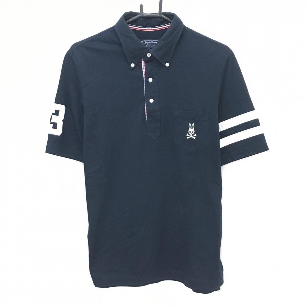 サイコバニー 半袖ポロシャツ ネイビー ボタンダウン The DUFFER of St.GEORGE  メンズ XL ゴルフウェア Psycho Bunny