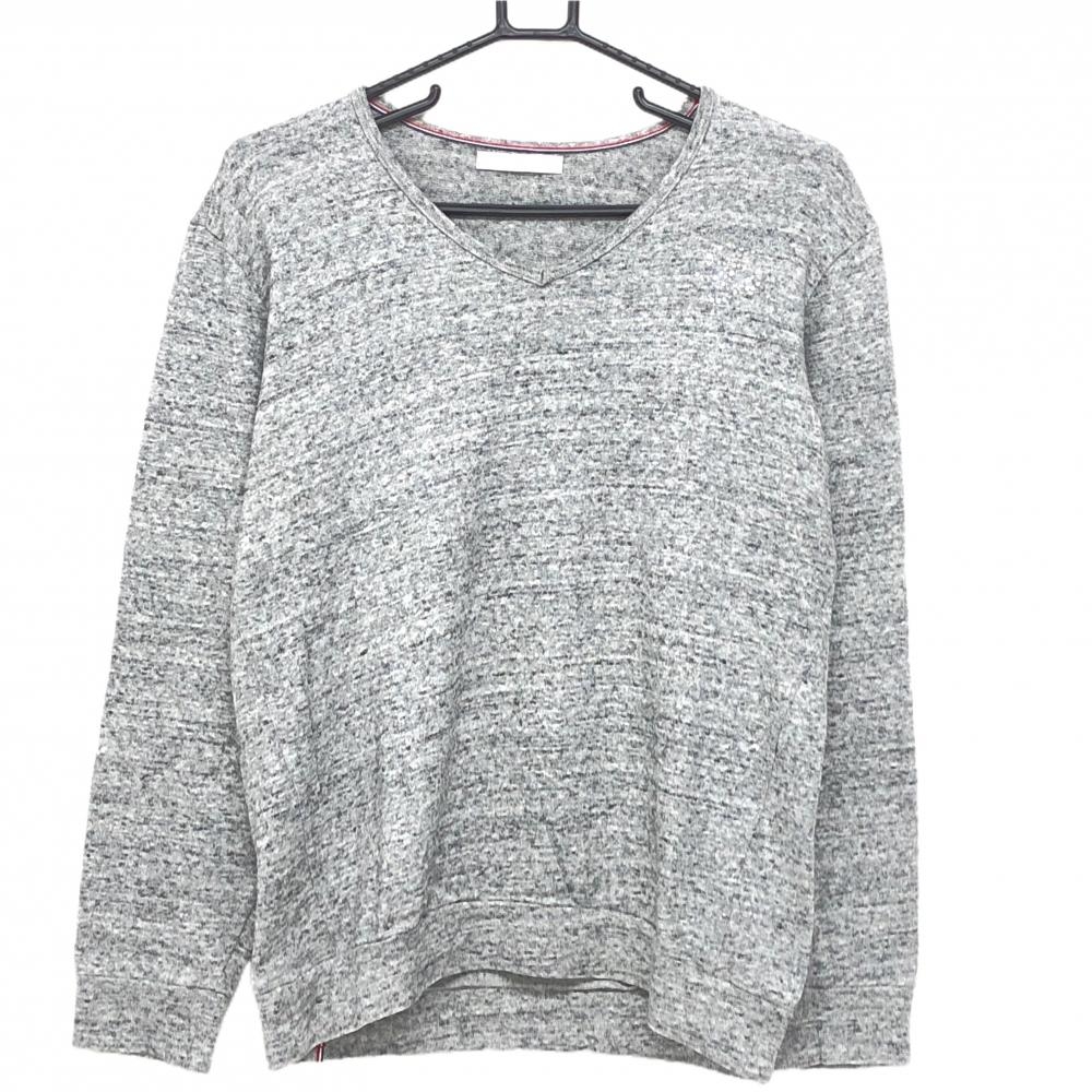【超美品】フェアリーパウダー セーター 杢グレー ニット 綿100％ Vネック メンズ 2(M) ゴルフウェア FAIRY POWDER
